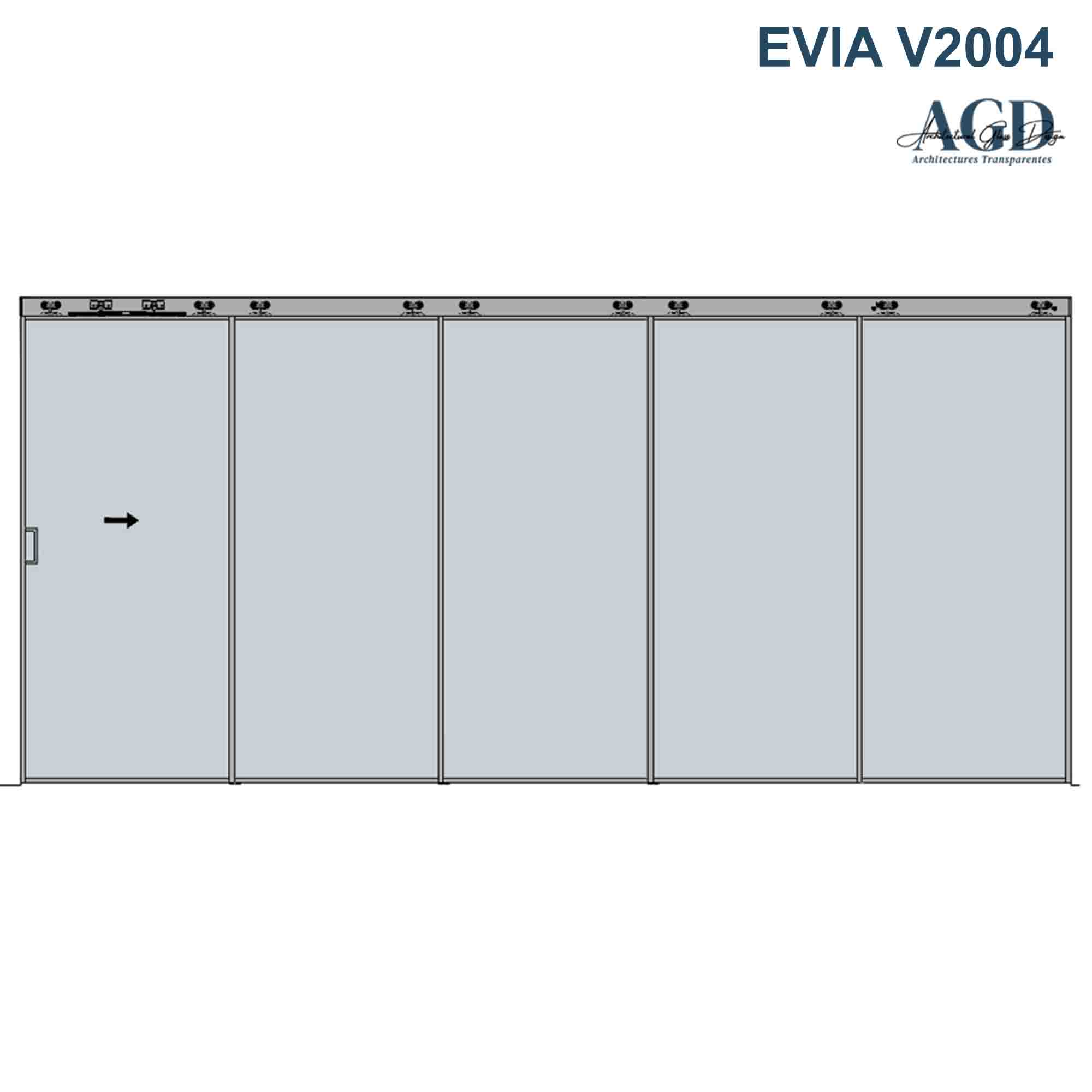 Porte en verre coulissante EVIA V2004